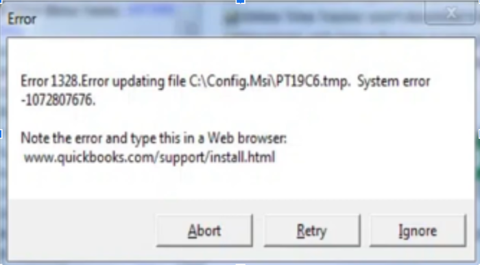 quickbooks error 1328