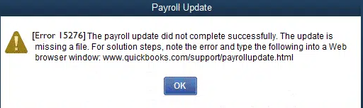 quickbooks error 15276