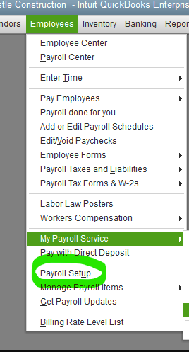 quickbooks payroll setup