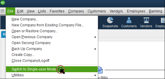 single user mode quickbooks