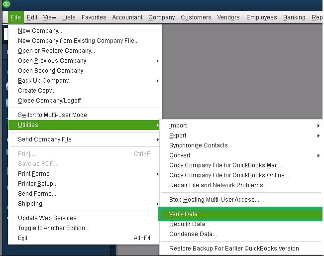 verify quickbooks data